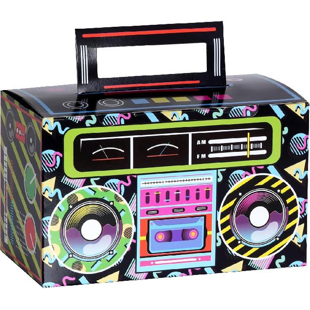 12 Pieces 80s 90s Novelty Boom Favor Boxes Boomboxes Prop Radio Decorations Table Centerpieces Decor for Retro 1980s Theme Hip Hop Party Adult Women