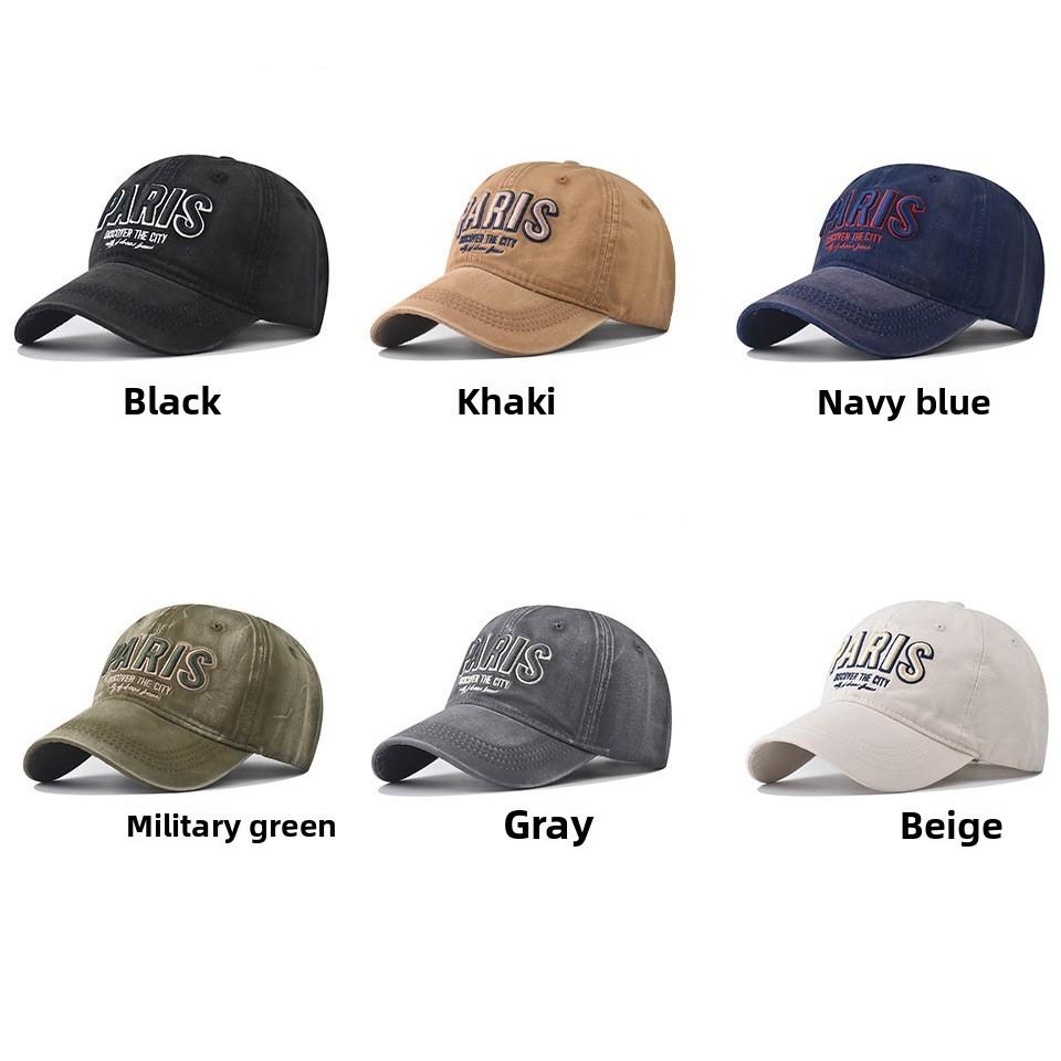 Retro Design Washed Letter Embroidery Neutral Baseball Cap For Wear Outdoor