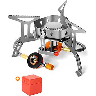 Газовая плита для кемпинга, портативная газовая горелка, уличная ветрозащитная аварийная плита для приготовления пищи с чехлом для переноски, складная компактная варочная панель для походов, пикника, 3500 Вт