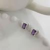 Purple Diamond Love Earrings for Women Fashion Light Luxury Earrings Niche Design New Style