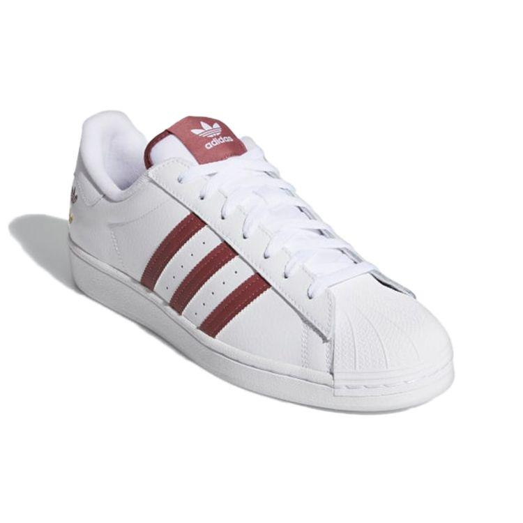 Adidas Кроссовки унисекс Superstar White Quiet Crimson Cloud-White с золотой фольгой GY0976