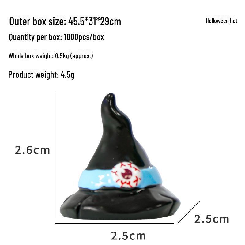 Cross-Border Halloween Resin Decor: Pumpkin, Ghost, Tombstone, Vampire Bat, Magic Hat, Skull Micro Landscape