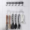 4Pcs Wall Mounted Kitchen Hook Utensil Hanging Rack Self-Adhesive No Drilling Iron Cabinet Spoon Shovel Storage Shelf