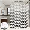 Simple Black And White Wave Pattern Bathroom Partition Curtain Bathroom Shower Curtain