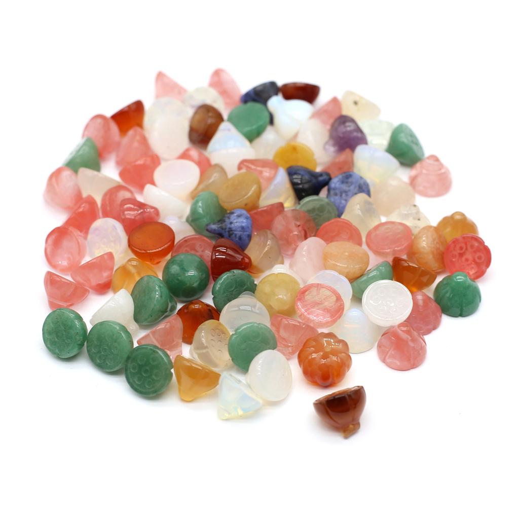 Подвеска-лотус из натурального камня унисекс, садовый стиль, хрустальные драгоценные камни, хрустальные подвески для изготовления ювелирных изделий, подарков на Новый год и Рождество, поделок своими руками