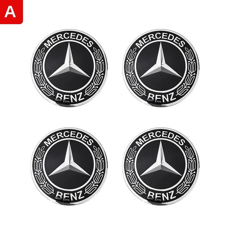 56mm60mm65mm75mm Car Wheel hub Center Cap Badge covers sticker 4pcs Mercedes Benz W204 W205 W212 W213 W177 W176 W117 X253 W247
