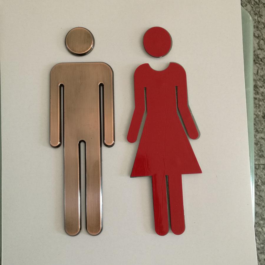 20x7 см ABS покрытие WC мужской женский логотип общественный туалет знак примерочная ванная комната карточка золото серебро с клейкой наклейкой на автомобиль