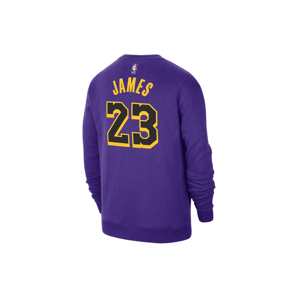 Jordan Футболка мужская повседневная с длинным рукавом Los Angeles Lakers с круглым вырезом и буквенным номером, цвет фиолетовый DN4718-508