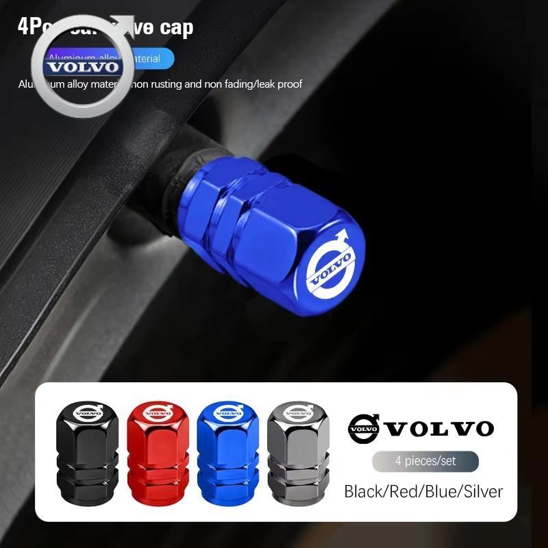 For Volvo 4Pcs Aluminum Alloy Car Tire Air Valve Stems Caps For Volvo Xc60 Xc90 V40 V60 S60 V50 V90 S80 C40 XC40 V70 XC70 C30 EX