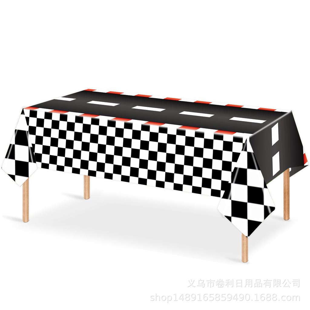 Racing Theme Party Supplies Birthday Decoration Tableware Wheel Arrangement Props Banner Tablecloth Swing Tissue