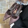 Модные женские тонкие босоножки на высоком каблуке, обувь, модная женская обувь со стразами, с острым носком, элегантные женские босоножки на каблуке, обувь-слипоны