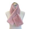 2 Pcs/Set Women Winter Hat Scarf Set Fuzzy Plush Thickened Windproof Heat Retention Cross Neck Wrap Solid Color Dome Faux Fur Fi