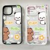Забавный мультяшный чехол для телефона Dudu Bubu для пары для iPhone 13 17 Pro 16 15 14 12 11 XR XS Max 7 8Plus с прозрачной твердой крышкой с рисунком животных