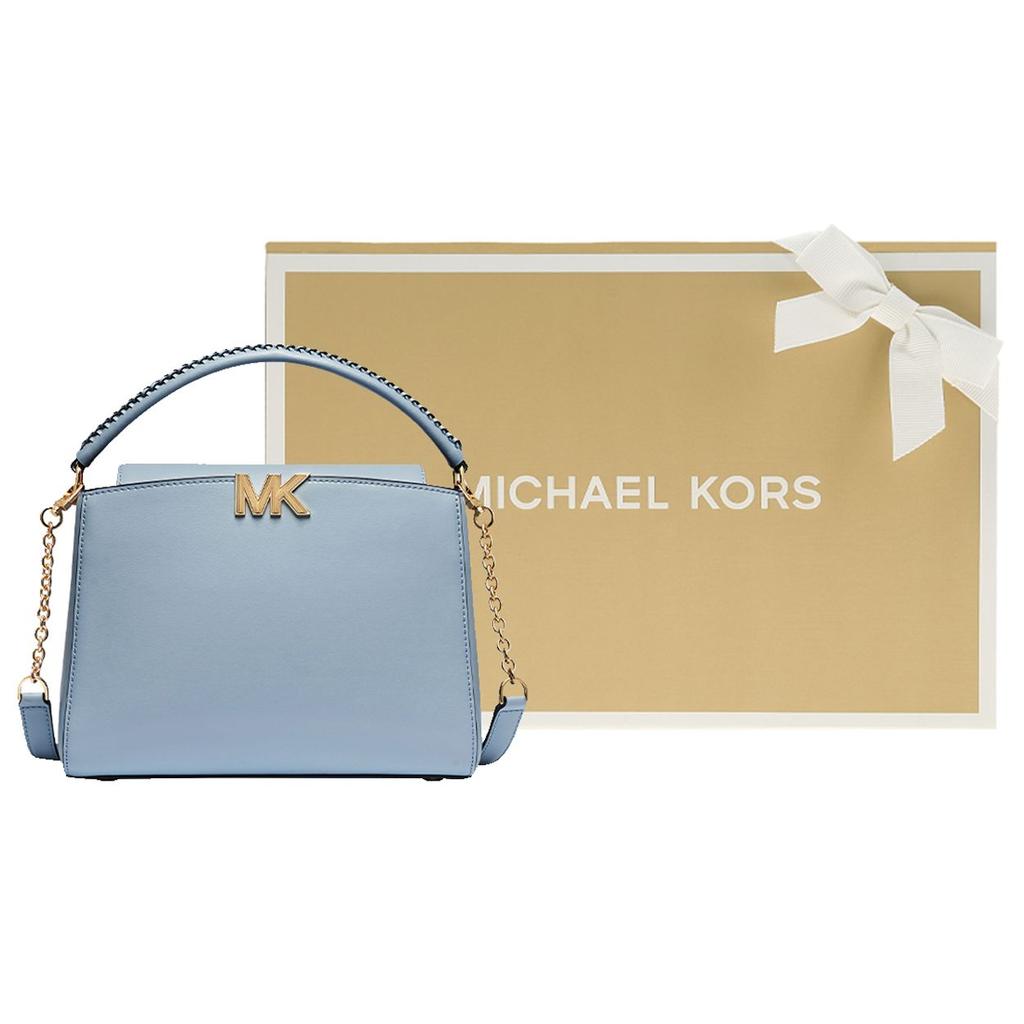 Michael Kors Karlie Классическая Минималистичная Однотонная Модная Цепочка Кожаная Сумка на Плечо Женские сумки Светло-Голубой 30F1GCDS2L-487