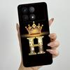 Для Xiaomi Poco X6 Pro 5G Модный Чехол-Брелок с Короной и Первой Буквой для Пары PocoX6 Pro 5G Мягкий Силикон ТПУ Защитный Чехол для Объектива