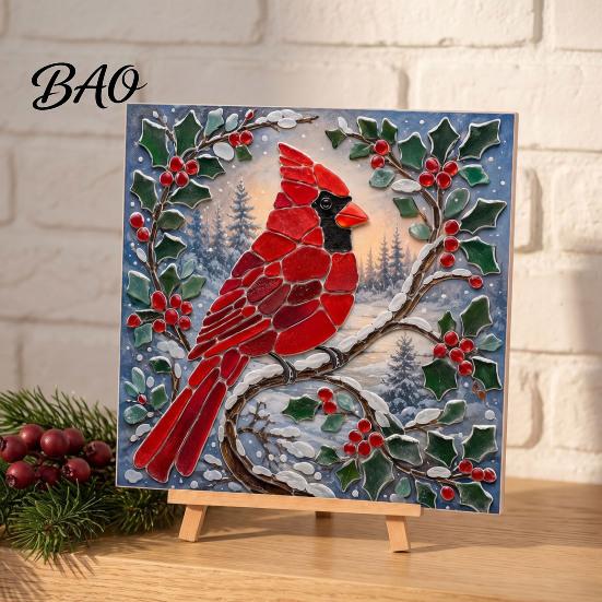Handmade Christmas Ornaments Lighthouse Mosaic Art Kit for Adults, DIY Coastal Craft with Theme Projects Colorful Acrylic Pieces, Decoration