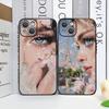 Роскошный Чехол для Телефона с Масляной Живописью 'Девушка из Парижа' для IPhone 16 15 14 13 12 11 Pro Max Mini 16E SE2 7 8Plus Мягкие Чехлы Красивая Женщина