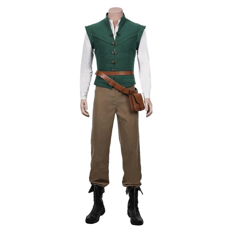 Prince Cosplay Shirt Vest Pants Uniform For Men Halloween Carnival Costumes Green Outfits With Belt Bag