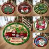 Christmas Ornaments Round Rug Merry Christmas Santa Rudolph Riding Home Mat Living Room Decor Sofa Rug Festival Event Carpet