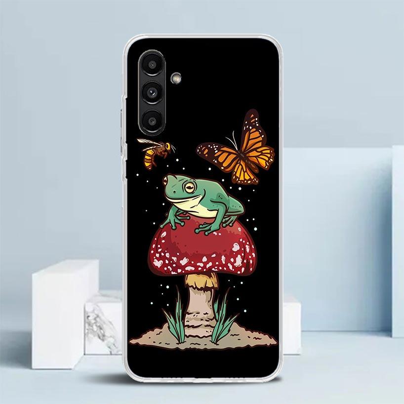 Коттеджкор Лягушка Гриб Кавайный Чехол для Телефона Для Samsung Galaxy A17 A37 A57 A16 A15 A14 A13 A56 A55 A54 A53 A36 A35 A34 A33 A26 A