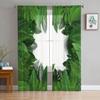 Прозрачные шторы с тропическими листьями для окон гостиной, прозрачная тюль-вуаль, занавески для спальни, домашний декор