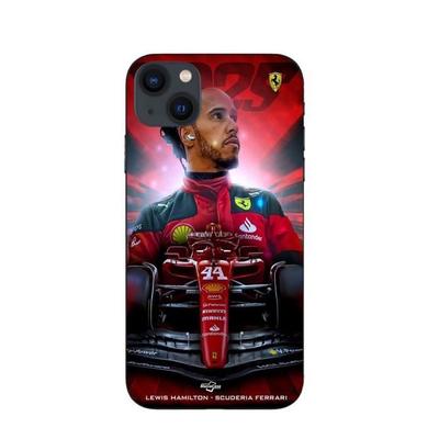 Coque - Maniacase - iPhone 14 Plus - Lewis Hamilton - Ferrari - Souple Rouge