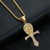 Египетский Инкрустированный Подвеска-Крест Анкх Золотого Цвета Нержавеющая Сталь Глаз Гора Ожерелье Для Мужчин Женщин Древний Египет Украшения Подарок