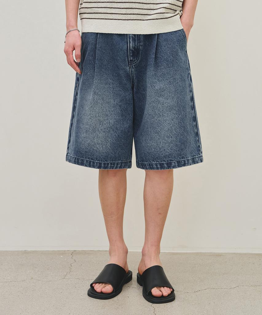 ROTEMBER Washed Bermuda Denim Pants [ 3 Colors ]