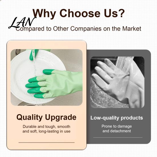 Extended Cuff Rubber Gloves 2PCS PVC Dishwashing Gloves, Reusable Oil Resistant Cleaning Thickened Protection Waterproof Cuffs for Kitchen And