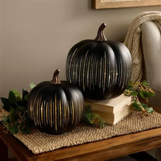 Хэллоуин Блестящее украшение тыква Мерцающая тыква Фигурка Полимерная статуэтка Скульптура