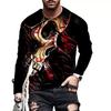 Men Simple T Shirts Sport Wear Autumn Round Neck Long Sleeve Top Men's Spring Plus Size 3d Print T Shirt