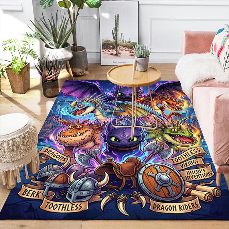 HTTYD Household Soft Area Rug Non-slip Washable Decor Mat Living Room Bedroom Kitchen THW