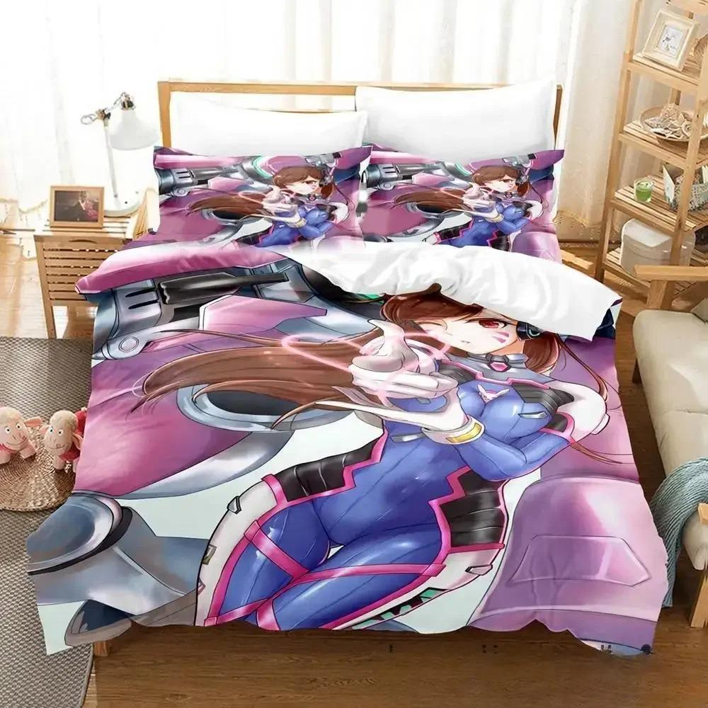 Новый Аниме Dva Overwatch Комплект постельного белья Пододеяльник Одеяло Подушка King Queen Twin Размер для Мальчиков Девочек Взрослых
