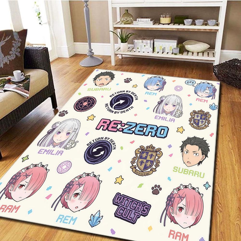 Ковер с узором Re Zero для крутого кино, ковер для игры, напольный ковер, гостиная, подарки на день рождения, рождественские подарки HE221