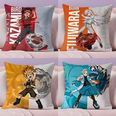 Аниме B-Beyblade Burst Наволочка Наволочка Ультра Мягкая Кожевенная Ткань Облачный Комфорт и Скрытая Молния