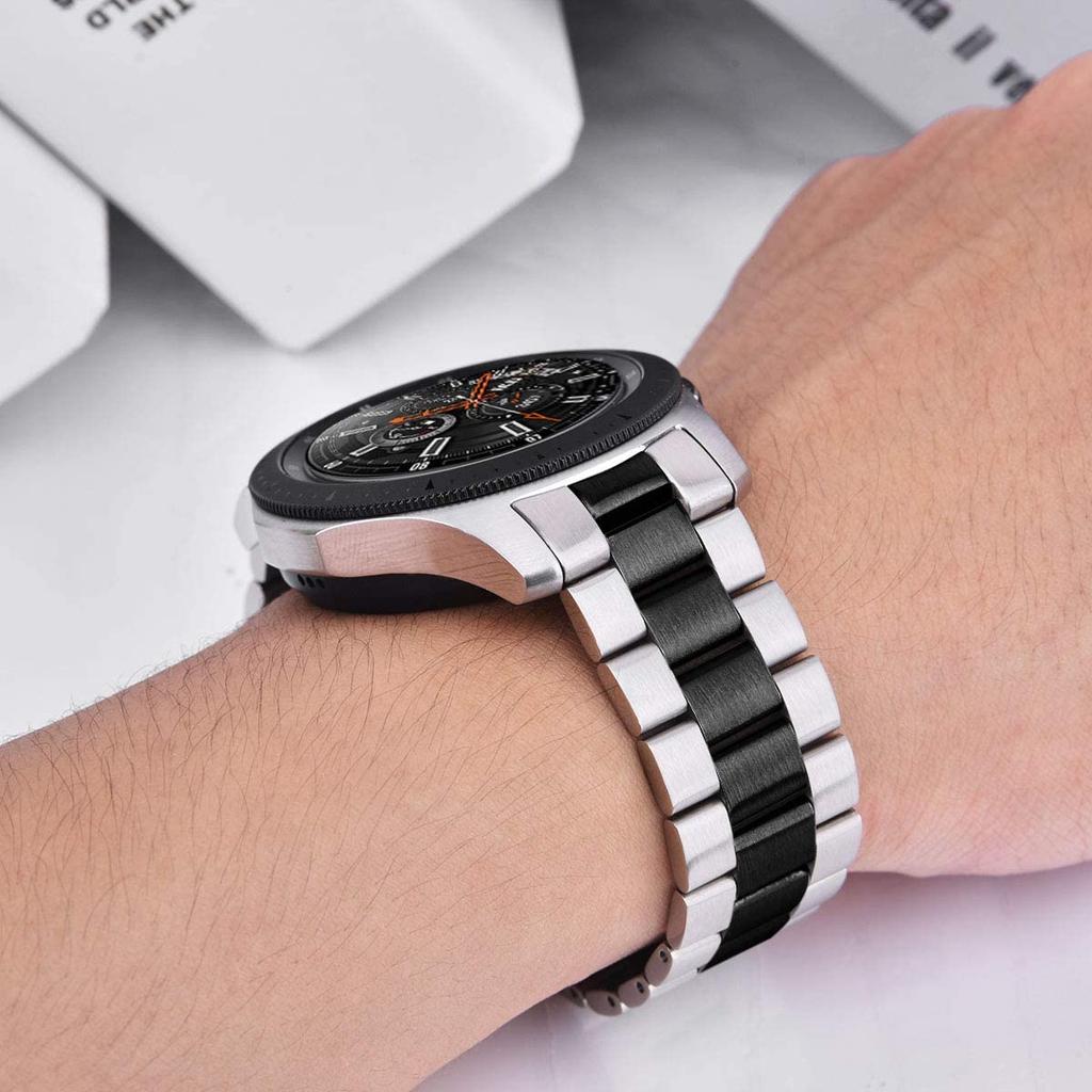 Классический металлический ремешок 22 мм 20 мм 18 мм для Samsung Galaxy Watch 46 мм/3/Gear S3/Huawei Watch GT 2/3 Pro, ремешок из нержавеющей стали для Amazfit GTR