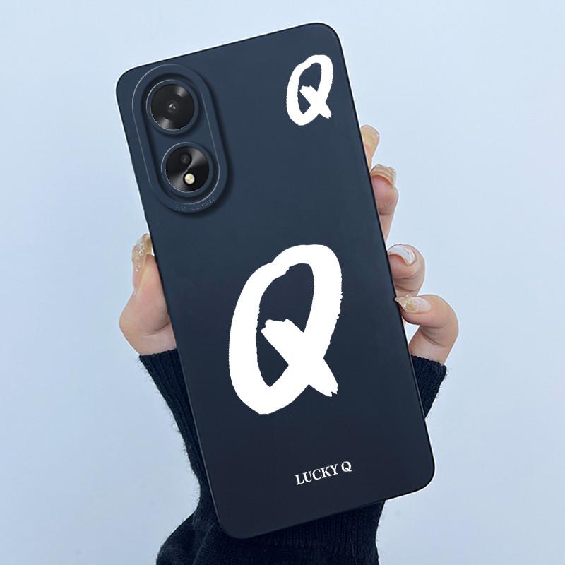 Чехол для Oppo A18 A38 A58 A78 4G Чехол Защита камеры Минималистичный Буквы Жидкий силикон Мягкие задние крышки для Oppo A 38 A 18 Корпус