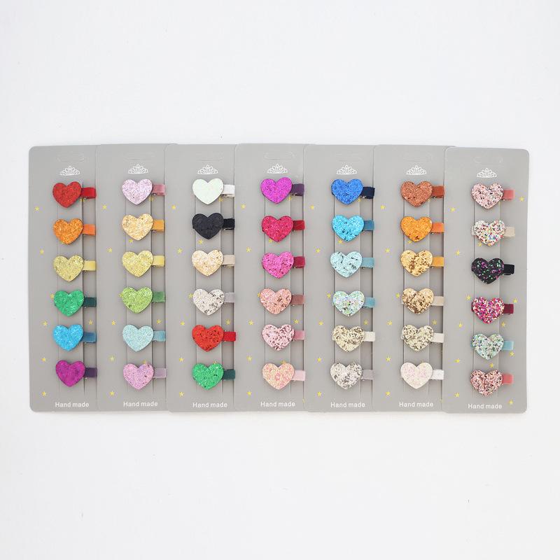 Многоцветная блестящая пайеточная заколка-сердечко для волос ребенка и питомца