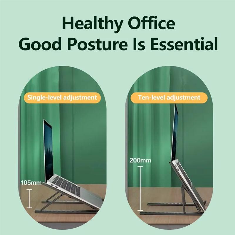 Новый Регулируемый Подставка для Ноутбука на Стол Металлическая Складная Подставка для Ноутбуков Портативный Держатель для Ноутбука Крепление 10-18” Ноутбуки Планшеты-Серый