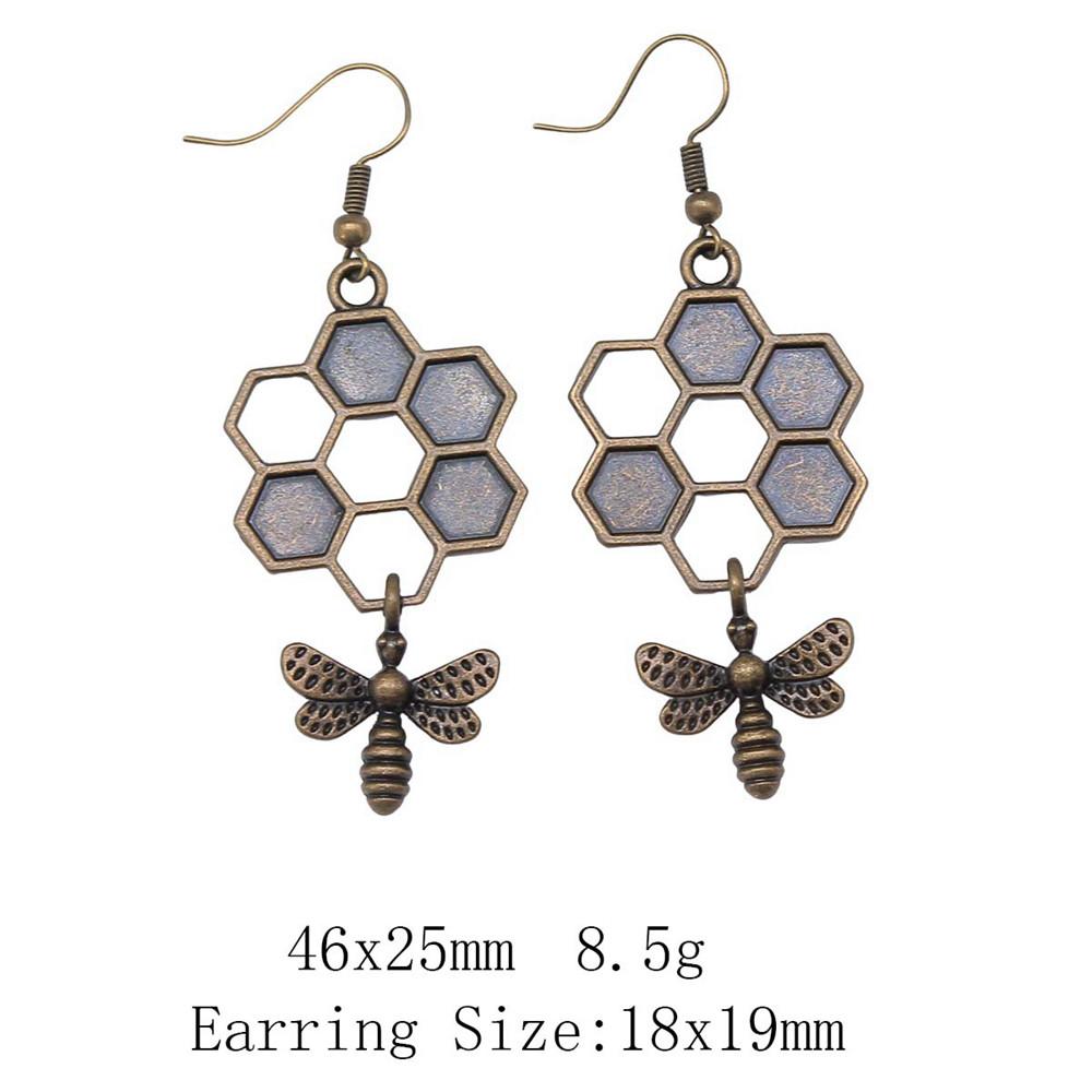 Подарки для женщин Серьги-клипсы в виде пчелиных сот, серьги-подвески и висячие серьги, женская одежда, милые серьги
