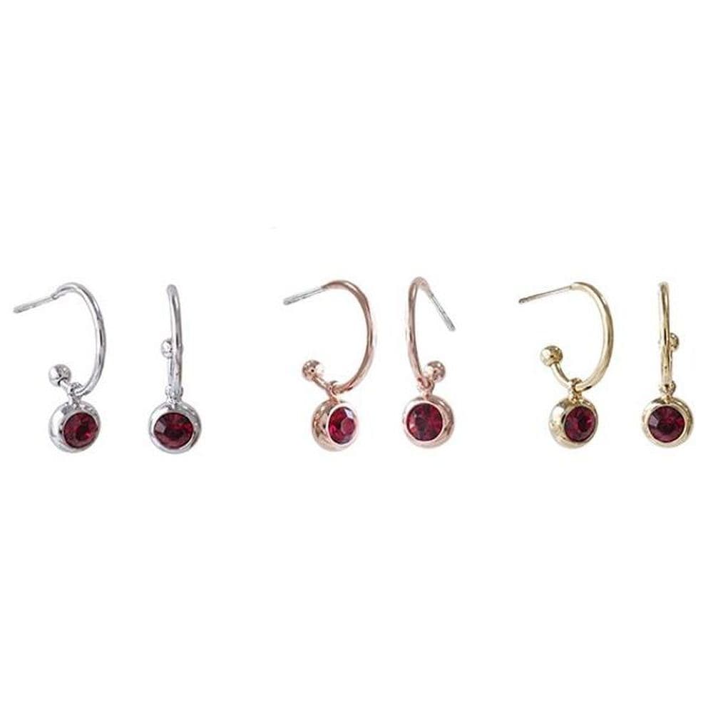 E366 4mm Ruby Austrian Crystal Earrings (3 Types)