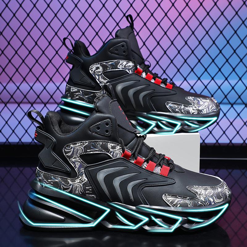 Новые зимние кожаные мужские туфли с лезвийной подошвой на платформе Guochao dad shoes мужские кроссовки 46 большого размера спортивная обувь