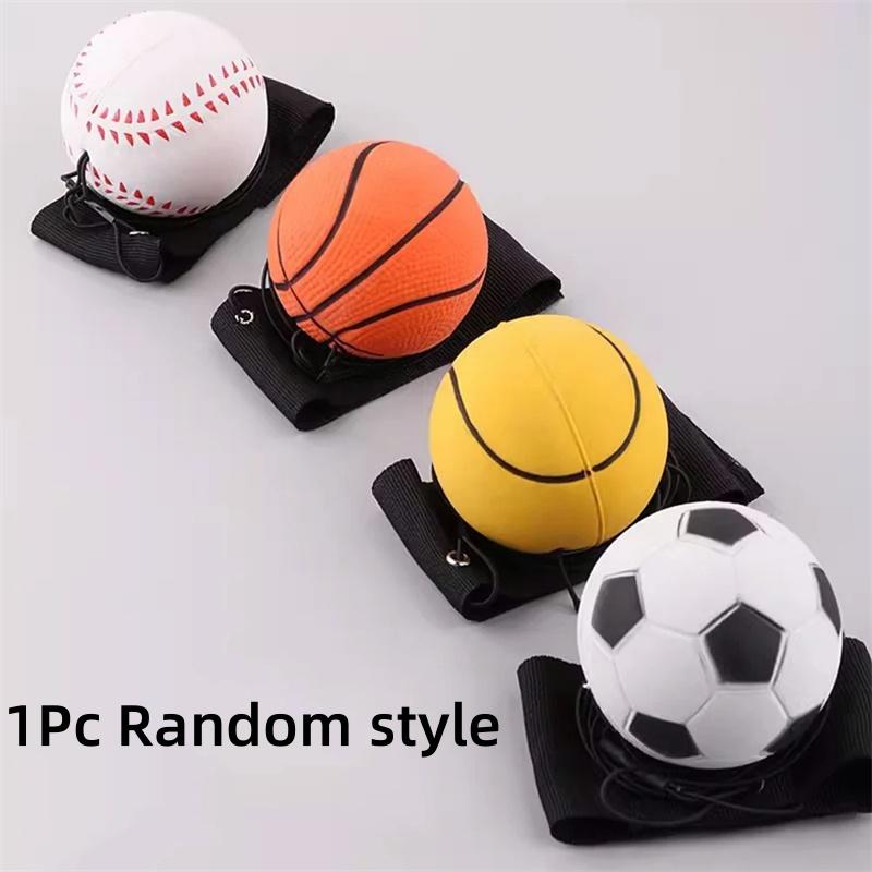 Wrist Return Ball Rubber Sport Ball with Strap and String Rebound Bouncy Balls Toy for Teens Adults Wrist Exercise or Play