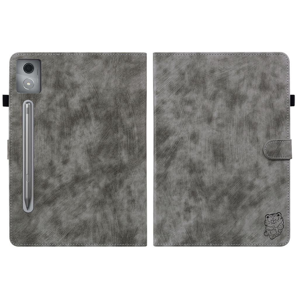 For Lenovo Tab P12 Pro 12.7 2025/Xiaoxin Pad Pro 12.7 (2025) Cases Tiger Imprint Anti-Scratch PU Leather Tablet Cover