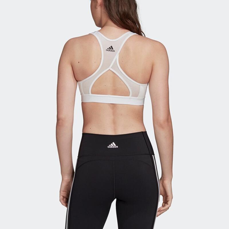 Adidas Medium Support Training Sports Bra Women Underwear White FR8601