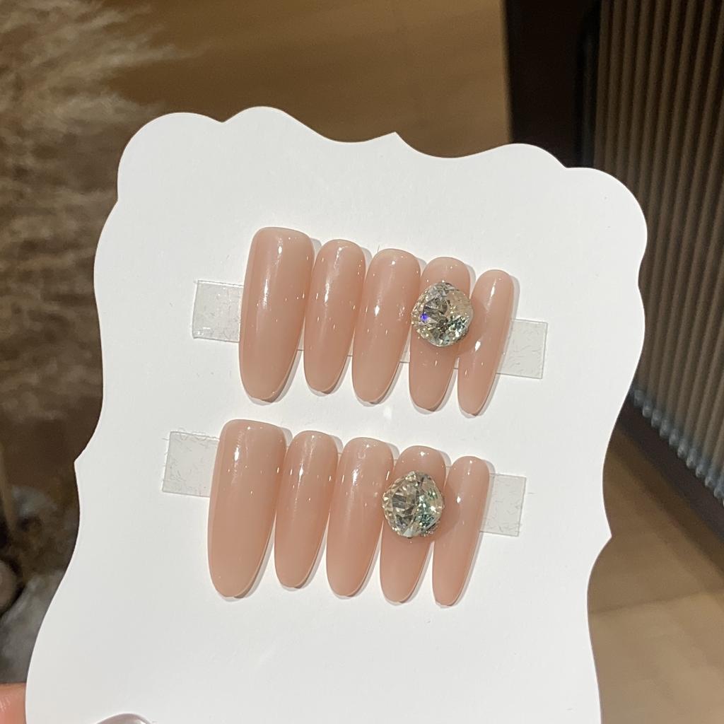 Ежедневный простой отбеливающий чай с корицей и молоком, квадратный бриллиант, универсальный маникюр, чистый телесный, съемный, носимый, броня