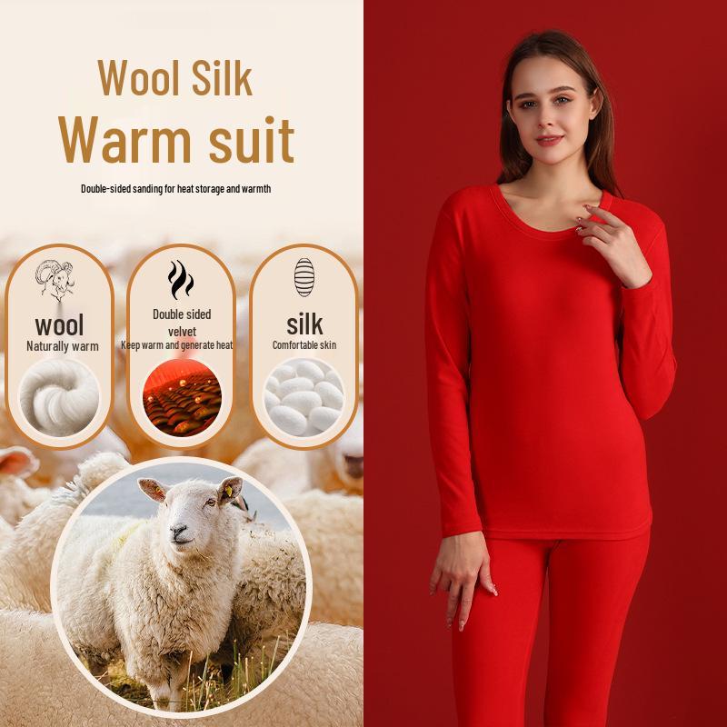 Men's Thermal Cashmere Silk Velvet Half-Turtleneck Suit for Winter Warmth