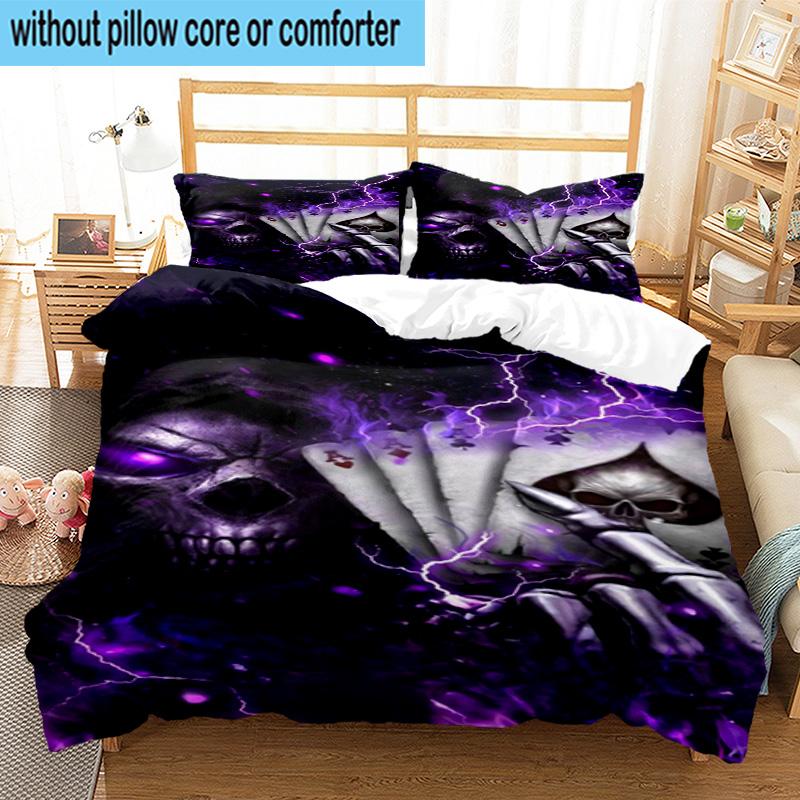 Day Of The Dead Celebration 3pcs Bedding,Including 1pc Duvet Cover And 2pcs Pillowcases Perfect for Christmas,Ideal for Bedroom, Dormitory