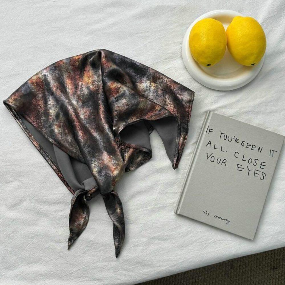 Y2K Leopard Print Silk Scarf Spicy Girls Punk Bandana All-match Triangle Scarf Scarf Accessories
