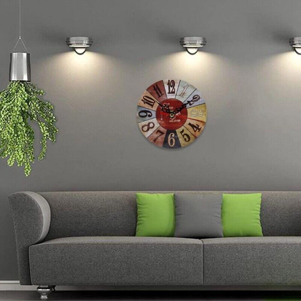 Деревянные часы из МДФ, покрытые бумагой, настольные часы, креативные настенные часы для гостиной